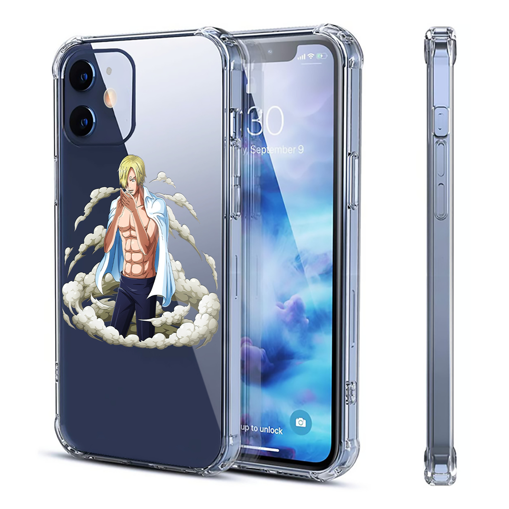 （画像用） ワンピース サンジ ONE PIECE Sanji 【iPhone 12シリーズ対応】透明スマホケース（クリアソフトケース）